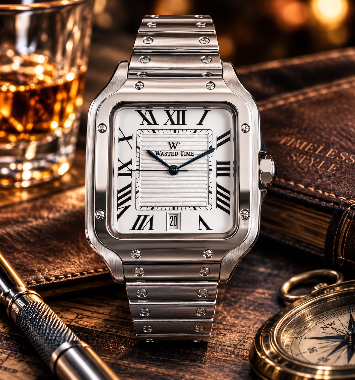 Square Wasted Time dress watch